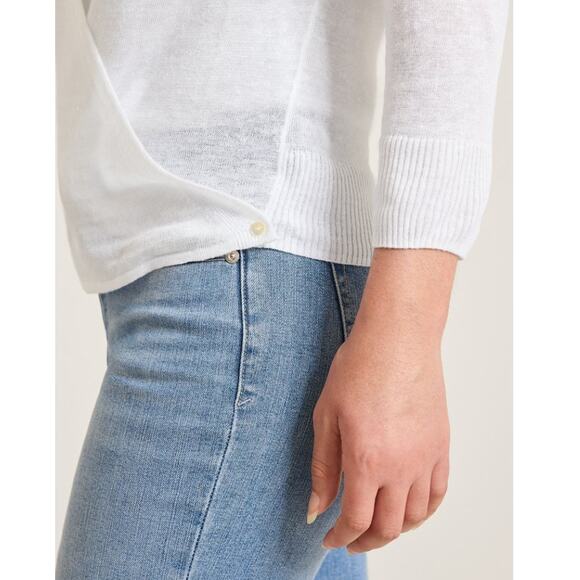 Tommy Bahama Women's White Addison Beach Linen Blend Cardigan Size S - Picture 3 of 9